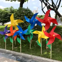 Xibao pvc 四葉四隅緑葉木製ポール風車広告景勝地幼稚園活動装飾ダンス小道具