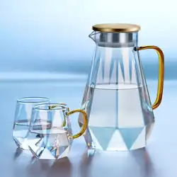 コールドケトルガラス耐熱高温家庭用ストレージ冷水ボトルジュースティーポットセット大容量クール沸騰水カップ
