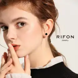 RIFON ブラックイヤリング女性の小さな 18k ゴールド耳ピアスイヤリング 2023 新しいトレンディなハイエンド耳骨爪気質
