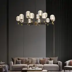 すべての銅の光の豪華なリビングルームのシャンデリアポストモダンなシンプルな雰囲気のハイエンドのリビングルームランプ2023新しいクリスタル照明