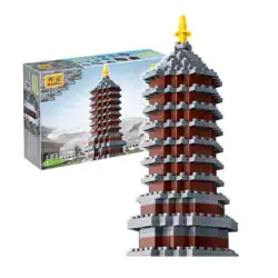 Bangbao 小さな粒子組み立てられたビルディングブロック 6566 北京永定タワー伝統的な古代の有名な建築モデル子供のおもちゃ