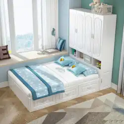 畳ワードローブベッド 収納ベッド 1台 小型アパート クローク 多機能子供用ベッド ワードローブ付き サブコンビネーションベッド