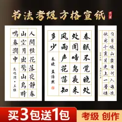 Cao Yige 書道作品用紙、厚みのある書道 Xuan 紙、コンテスト採点用紙、4 フィート 4 オープンスクエア、半熟ソフトペン、古代詩、方眼紙付き、28 文字 20 グリッドブラシ単語練習用紙