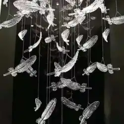 Youxue 空中ペンダント ハンギング アート ガラス フェザー ペンダント レストランの窓の天井トップの装飾ペンダント