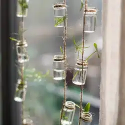 Juhan ガラスボトルストリング装飾ペンダント吊り装飾ドアカーテン水耕植物フラワーデバイス緑の植物風鈴森林システム北欧ペンダント