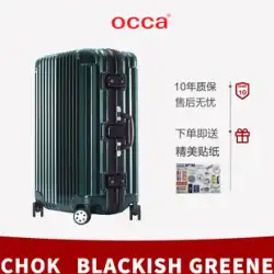オッカ/カモメカード本物の純粋な PC グリーンスーツケースレトロヨーロッパとアメリカのトロリーケースユニバーサルホイールパスワードロックスーツケース