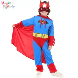 ハロウィン 子供用パフォーマンス衣装 コスプレ パフォーマンス服 男の子 バットマン キャプテンアメリカ ケープ スーパーマン