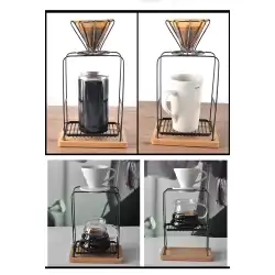 手作りのコーヒーホルダー金属ブラケットドリップフィルターカップ棚木製シンプルなカップホルダーコーヒーサポート器具
