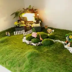 シミュレーション苔人工芝芝屋内盆栽造園石長い草偽苔植物壁の装飾マイクロ風景