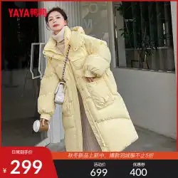 ダックダック 2023 新しいダウンジャケット女性のロングフード付きファッションカジュアルトレンディ暖かいジャケット L