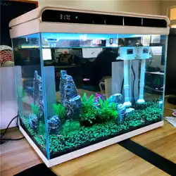 Sensen 超白色ガラス小型水槽リビングルーム小型デスクトップ家庭用水族館環境に優しい無料水交換金魚水槽