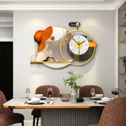 レストランインターネット有名人時計リビングルームの壁時計モダンなミニマリストファッションホームライト高級 2022 装飾クリエイティブ時計壁掛け