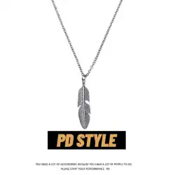 PDSTYLE 自作の羽根ミニマリストファッションネックレスストリートヒップホップパーソナリティ男性と女性オールマッチセーターチェーン