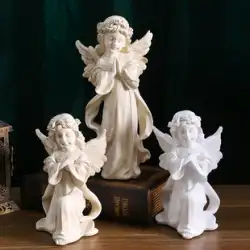 ヨーロッパのレトロな少女天使の装飾アメリカの樹脂石膏像リトルエンジェルガールデスクトップ装飾装飾