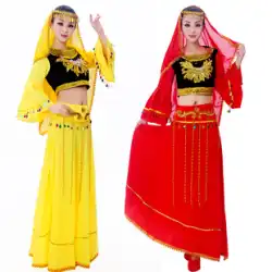 新疆ウイグル族ダンスパフォーマンス衣装女性少数派スクエアステージスカートインドベリーダンス衣装