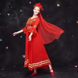 新疆ダンスパフォーマンス服女性少数民族大スイングスカートドレス新しいスカートウイグル服スーツ