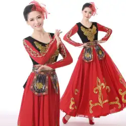 新疆ダンスパフォーマンス服新成人ウイグルビッグスカートウイグル衣装少数民族服婦人服