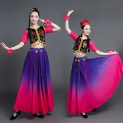 新疆ダンスパフォーマンス衣装女性大人2023新エスニックスタイルウイグルビッグスイングスカートステージパフォーマンス衣装
