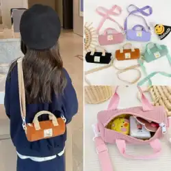 イン新しい子供のバッグメッセンジャーバッグコーデュロイポータブルショルダーバッグ韓国のファッションシリンダー枕女の子バッグ