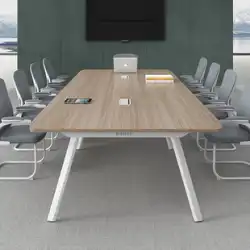 面取りエッジペイントシンプルな湾曲した会議テーブルロングテーブルと椅子の組み合わせシンプルモダンな大小の商談室読書テーブル