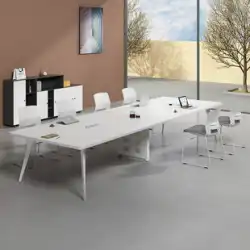 会議テーブル 長テーブル オフィスチェア 組み合わせ シンプル モダン 商談 6/8人用 大小 ホワイト 応接室テーブルと椅子