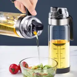 オイルポット ホームキッチン 醤油酢 調味料ボトルセット ガラス漏れ防止オイルタンク ごま油 クッキングワイン 自動開閉オイルボトル