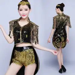 モダンダンス衣装ジャズダンス 2023 新しいパフォーマンス衣装タキシード女性歌手ファッションセクシーなスパンコールステージ