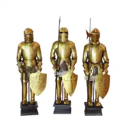 中世の錬鉄製のレトロなヨーロッパの小さなローマ騎士の鎧レストランの装飾装飾品オフィスデスクトップ推奨
