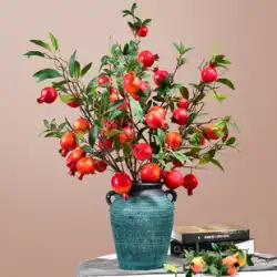 模擬ザクロ果実の枝の装飾リビングルームの装飾テーブルフェイクフラワー柿ドライフラワーポーチブーケフラワーアレンジメント装飾
