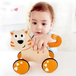 Hape プッシュバック猫ダンテ子供の知育玩具ベビー木製ハイハイ幼児ウォーキングおもちゃ 1 歳 +