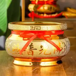 金砂セラミック香炉 家庭用 リビングルーム 礼拝香炉 仏教寺院用仏具 富の神、富と宝を引き寄せる小さな香炉