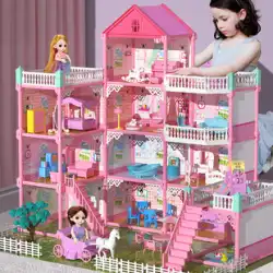 ビルディングブロックガールシリーズパズル組み立て子供用ドールハウスおもちゃの別荘 3 プリンセスキャッスルハウス 6 プレイハウス