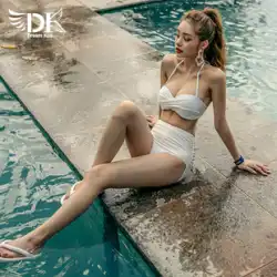 DK 水着女性の夏スプリット 2023 新しいスリムハイウエスト腹カバー純粋な欲望温泉チューブトップセクシーなビキニ