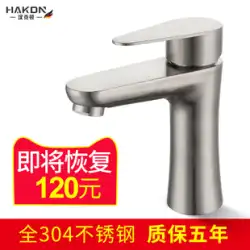 304 ステンレス鋼の蛇口強化シングルコールド洗面器家庭用浴室手洗い器温冷洗面器蛇口