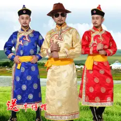 モンゴル男性の衣装、少数民族の日常のモンゴルローブ、写真撮影、結婚式、民族舞踊のパフォーマンス衣装