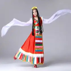 阿興の新しい大人用チベットダンスパフォーマンス服、チベットウォータースリーブチベット服、女性用モンゴル民族パフォーマンス服