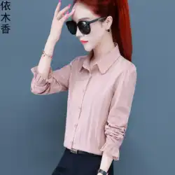 2023 秋の新韓国スタイルの女性の真菌レーススタンドカラーの女性のシャツ豪華なトップ純粋な綿リネンシャツ