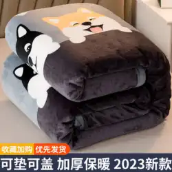 厚い毛布エアコンキルトコーラルミルクフランネル毛布冬シートクッションベッド寮の昼寝用