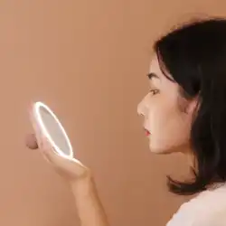 MUID ハンドヘルド化粧鏡ポータブル充電ポータブル LED 化粧鏡ライト化粧鏡女性小型折りたたみ
