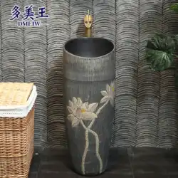 Duomeiwang 中国のバルコニー柱洗面器一体型柱洗面器床置き洗面器屋外洗面器中庭