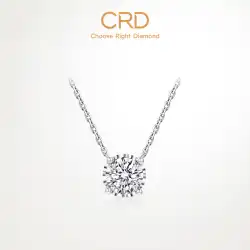 CRD ホワイト 18K ゴールド シングル ダイヤモンド ネックレス 20 ポイント ブルヘッド ダイヤモンド ペンダント リアル ダイヤモンド バブル ネックレス 中国のバレンタインデーのギフト