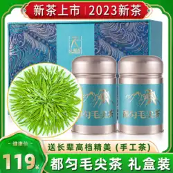 貴州都雲毛建特級緑茶 2023 新茶 Mingqian Yunwu 春茶若い芽強い風味のお茶ギフトボックス
