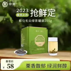 中国茶 緑茶 2023 春茶 新茶 都雲毛尖緑茶 200g 缶詰中国茶公式旗艦店