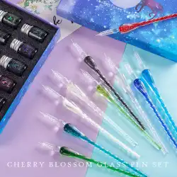 ガラスペンつけペンカラーインクカラーテストペン透明つけペン署名クリスタルクリエイティブペンギフトギフトボックス