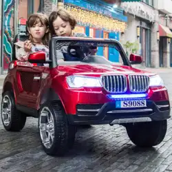 子供用電気自動車 赤ちゃん 二人乗り 四輪駆動 子供のおもちゃの車に座ることができる大型電気自動車 リモコン 超大型オフロード ハマーカー