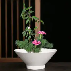 中国の花禅セラミック植木鉢和風フラワーアレンジメント乾山フラワーアレンジメント水耕フラワートレイ黒と白の食器と装飾品